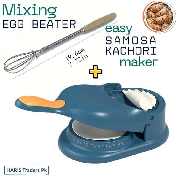 2-in-1 Dumpling & Samosa Maker & Pastry Dough Maker  & Free Gift Egg Beater
