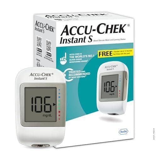 Accu-Chek Instant S Blood Glucose Meter (Glucometer) and Lancing Device.