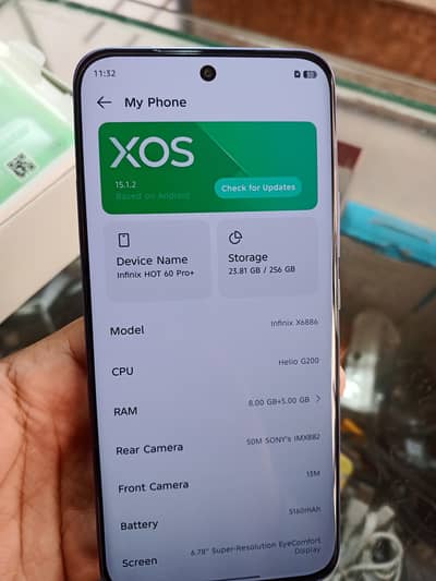 hot 60pro + ram 8+8 memory 256