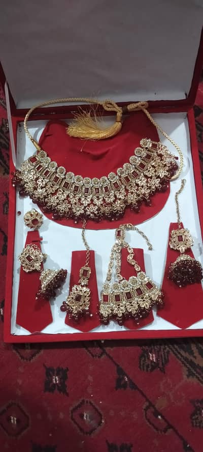 bridals three piece suit with jewellery