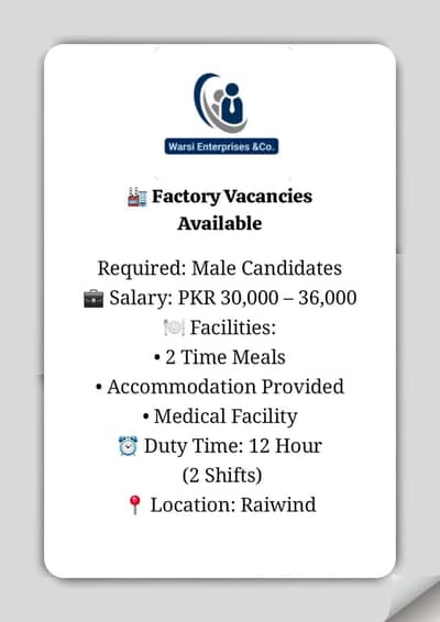 Lahore Jobs Available