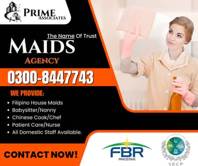 Maids / House Maids / cook / House chef / Baby Sitter maid available