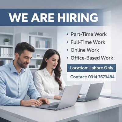 Part Time / Full Time Office & Online Jobs – Lahore