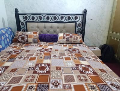 Double Iron Bed with Spring Mattress – Lahore