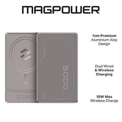 wireless magsafe Power bank 5000 mAh battery ultra slim metal body