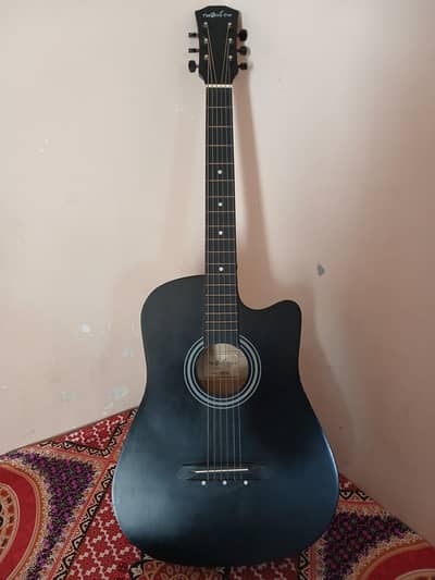 Acoustic 6 Strings Guitar In Beautiful Black Color With Bag & Free