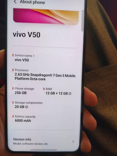 Vivo V50 12GB/256GB PTA Approved | Open Box | Full Warranty