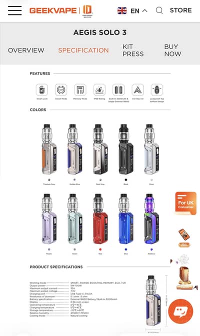 GeekVape Aegis Solo III Brand New with box for sale