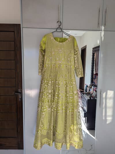 Elegant Green Embroidered Maxi Dress – Worn Once