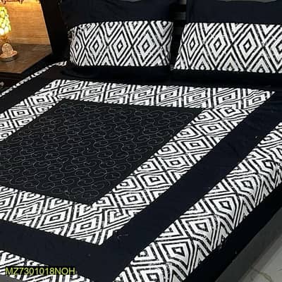 3 pcs cotton sotton double bed sheets