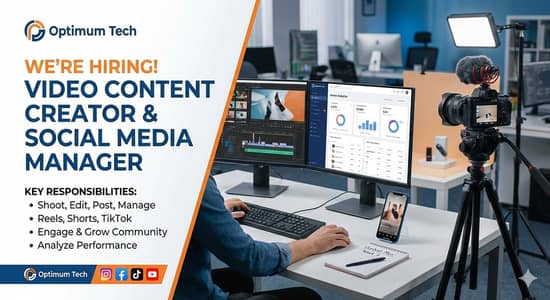 Video editor, social media manager required
