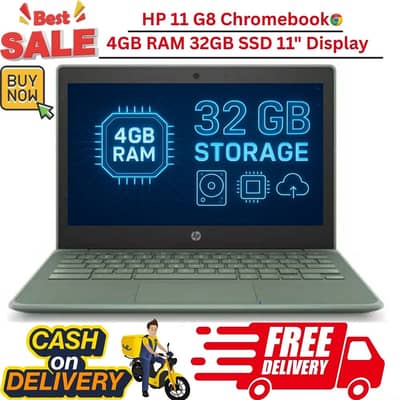 HP 11 G8 Chromebook 4GB RAM 32GB SSD 11" Display