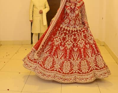 Barat red  bridal lehnga choli