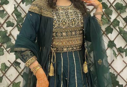 lehanga choli with gown and dupatta