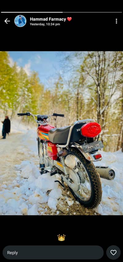 Honda 125 aplied for 10 by 10 condition