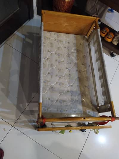 wooden baby swing cot