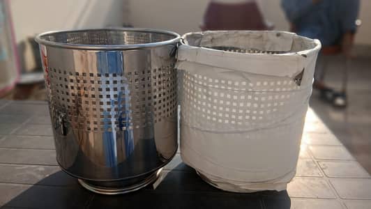 2 Steel Plant Pots