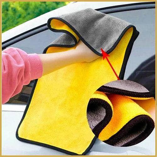 Microfiber Cleaning cloth / towel – Gray and Yellow Color Microfiber Cloth for car, bike, kitchen and home cleaning Purpose