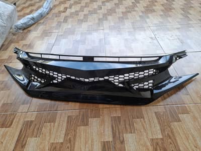 Honda Civic X Modified Grill Eye Brows and Black led lights