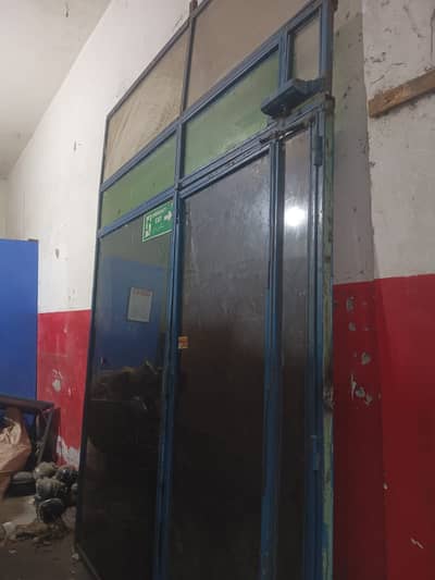 IRON DOOR WITH GLASS SALE IN CHEAP PRICE FOR SHOP & OFFICE 8X10