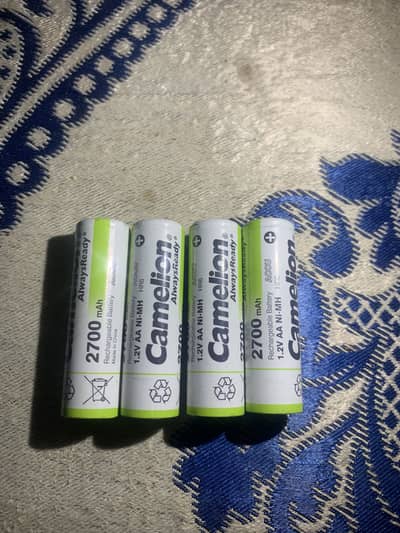 Camelion AA 4 2700mah Rechargeable Batteries Rechargble  Cells 2700mah
