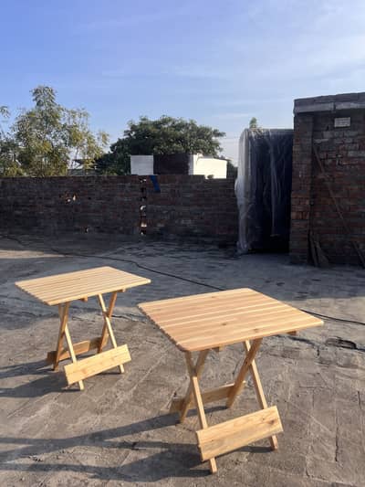 Hand-Made Real Wood Folding Coffee Table – Solid Quality