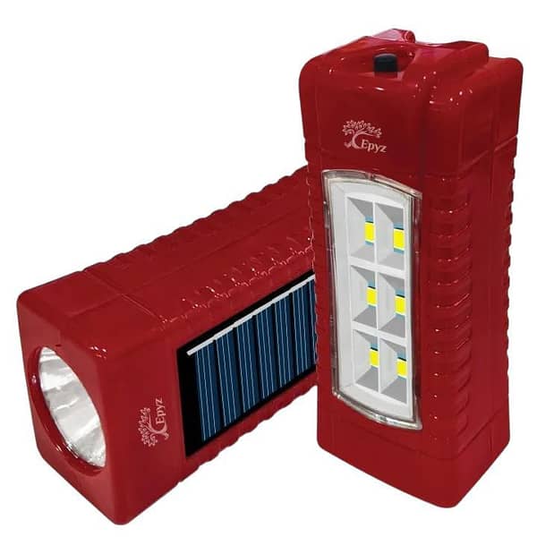 Solar Rechargeable LED Torch - 2 Way Charging - Solar & Type C Mobile Charging