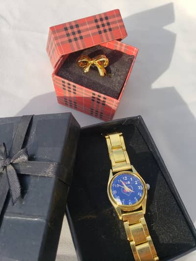 Tarnish-Free Watch & Aesthetic Ring Set