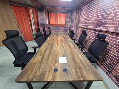 2 Office tables and 8 chairs