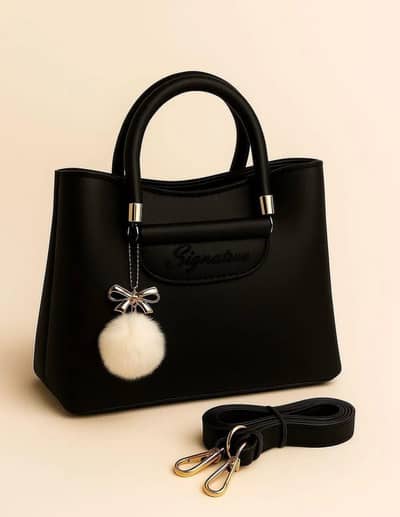 women's Lather plain Shoulder Bag