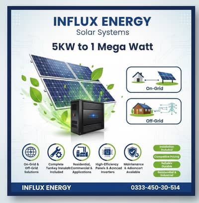 Solar System 5KW to 1 MW | Solar Panels & Inverters | On/Off Grid Hyb