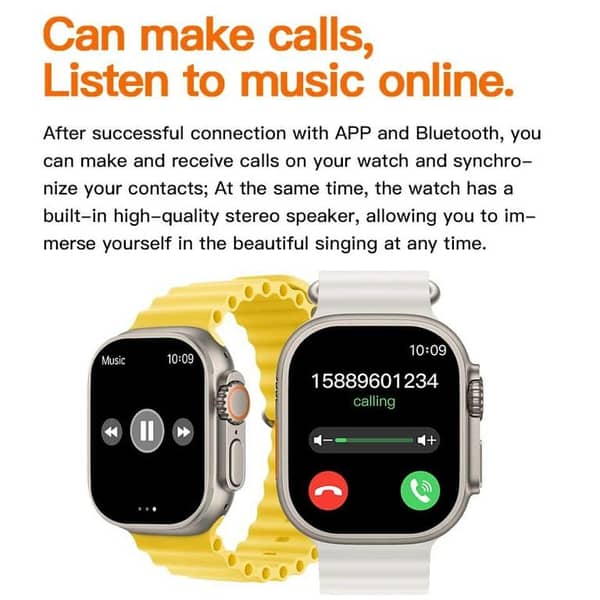 T10 Ultra Smart Watch 49mm Real Screw Design with 9 Health Monitoring Features and Wireless Charging