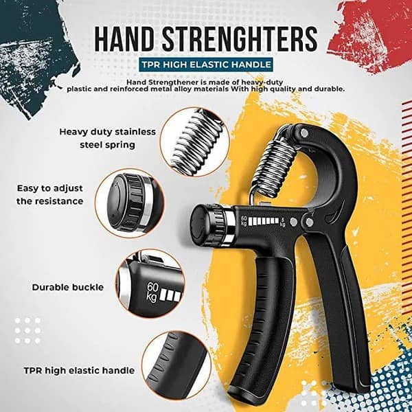 Pack Adjustable Hand Grip Strengthener 5–60kg | Stainless Steel Spring Hand Exerciser for Muscle Building, Injury Recovery & Athletes