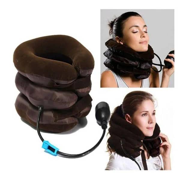 Portable 3-Layer Cervical Spine Tractor | Neck Pillow for Neck, Back & Shoulder Pain Relief