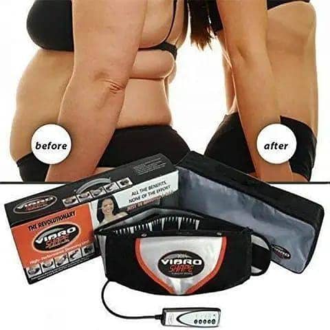 Vibro Shape Slimming Belt: Vibration and Heat Therapy for Waist Trimming and Core Toning, Rechargeable Portable EMS Belt