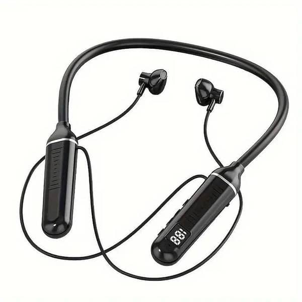 Wireless Neckband Headphones 5.3 with LED Display, Ultra-Long Battery Life, Magnetic Suction Earphones for Sports, Outdoor Running, Cycling, Gaming, Music, Gym, In-Ear Headset with Microphone, Noise Cancelling, Compatible with Samsung, Android,iPhone