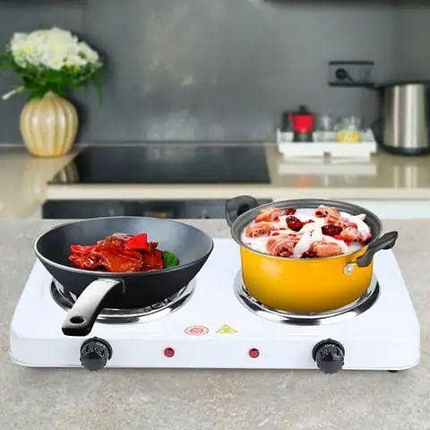 RAF Double Electric Stove and Hot Plate: 1000W + 1000W, Auto On/Off, Easy Clean