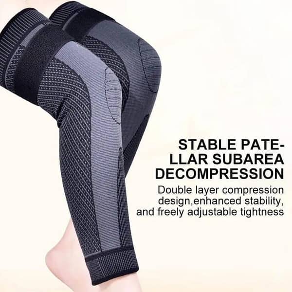 2 Pairs Knee Brace with Strap - Thermal Wool Knee Warmers for Winter