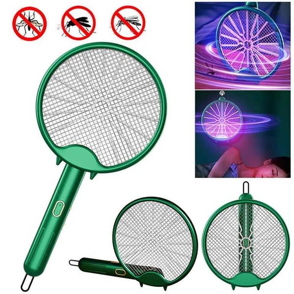 Premium Imported 2-in-1 Rechargeable Mosquito Killer Racket with LED Light