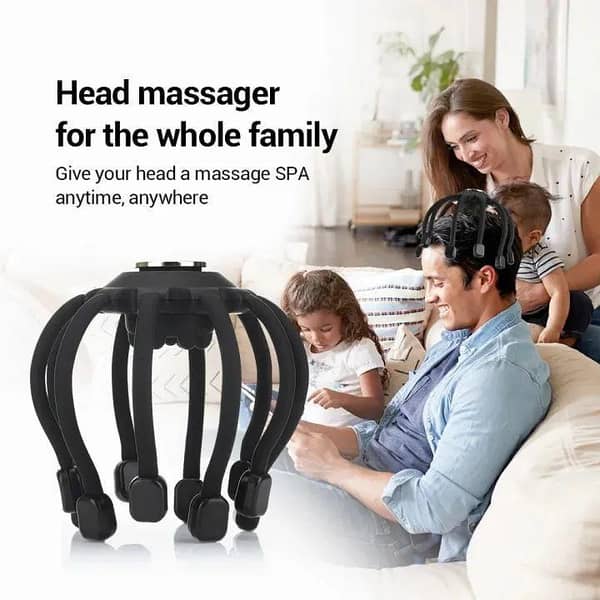 New Electric Octopus Claw Head & Scalp Massager – Portable, Rechargeable Automatic Body Massager