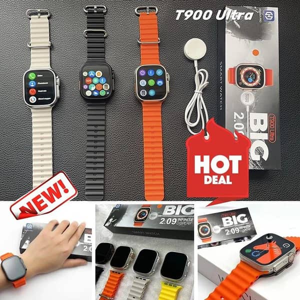 T900 Ultra Smart Watch for Men and Women with 2.09" Full Touch Screen, Bluetooth Calling, and Dual Straps