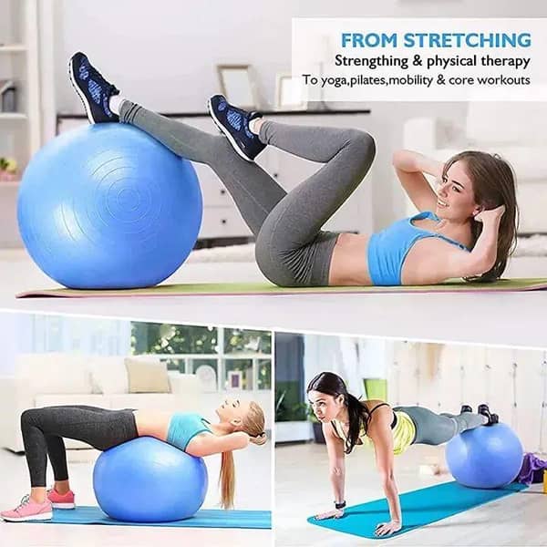 Anti Burst 100 cm Gym Ball with Pump – Fitness, Yoga, Pregnancy and Home Workout Ball