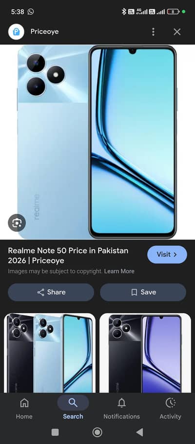 realme note 50 4/128