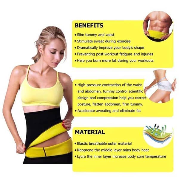 Women & Men Weight Loss Tummy Slimming Body Shaper Belt – Waist Trainer Sweat Belt for Fat Burn & Shaping