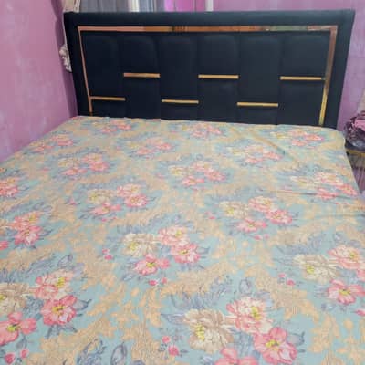 Modern Upholstered Double Bed (Without Mattress).