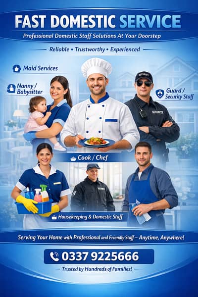 HOUSE MAIDS,COOKS, CHEFS, NANNY, PATIENT CARE, DRIVERS Etc