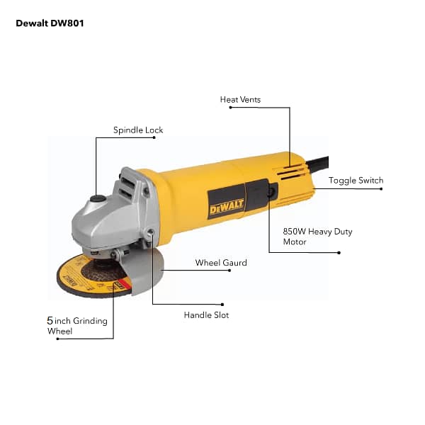 Angle Grinder 4 Inch with Pure Copper Winding - DEWALT