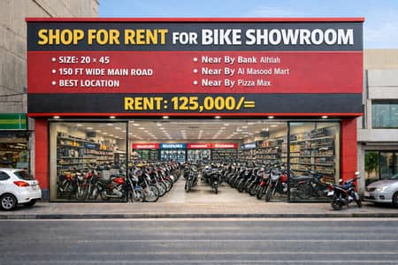 Shop For Rent For Bike Showroom