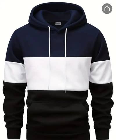 Men's Color Block Hoodie | High Quality Fleece | Blue & White