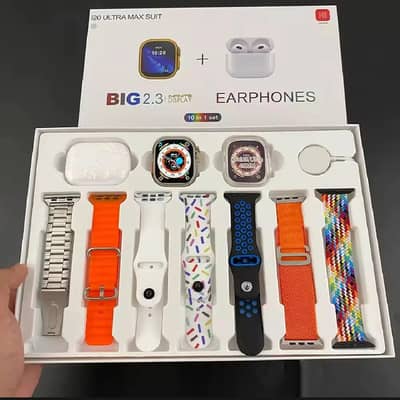 Premium i20 Ulta Smart Watch Combo | 7 Straps + AirPods